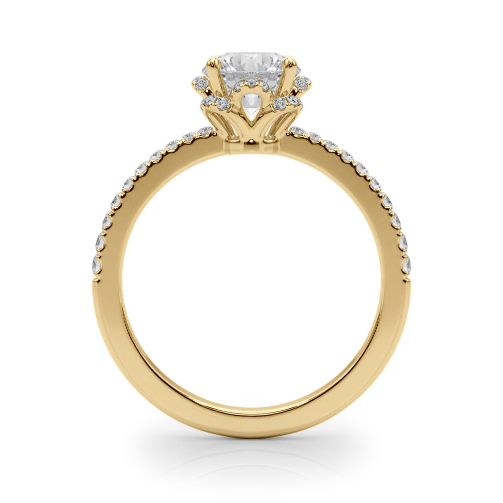 18K Yellow Gold 1.25 ctw Diamond Halo Engagement Ring