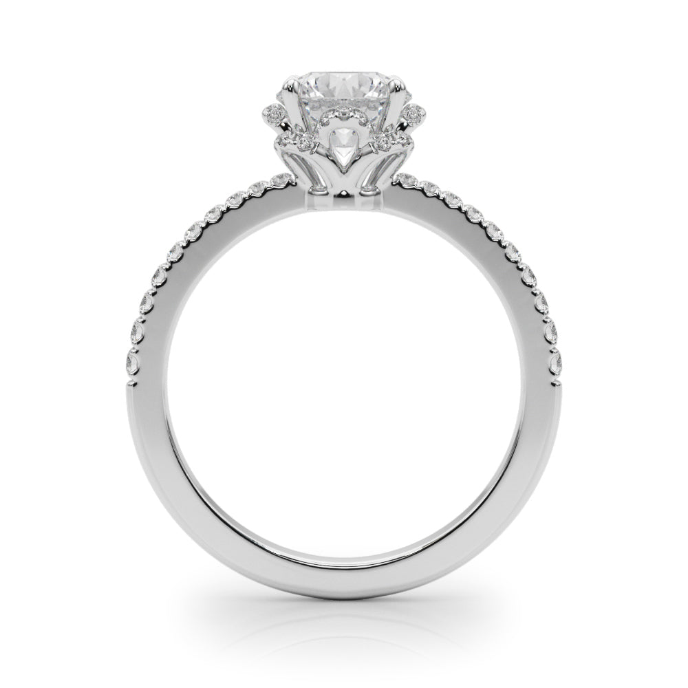 1.0 CT Round Diamond Halo Engagement Ring