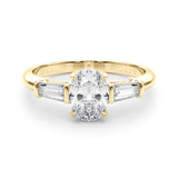 18K Yellow Gold Oval Diamond Engagement Ring