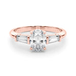 14K Rose Gold Oval Diamond Engagement Ring