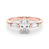 14K Rose Gold Oval Diamond Engagement Ring