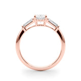 14K Rose Gold Oval Diamond Engagement Ring