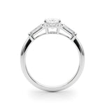 Oval Diamond Engagement Ring with Baguette Accents
