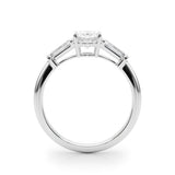 Oval Diamond Engagement Ring with Baguette Accents