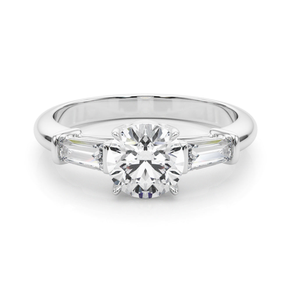 18K White Gold Round Diamond Engagement Ring