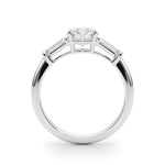 1.0 CT Round Diamond Engagement Ring with Baguettes