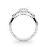 1.0 CT Round Diamond Engagement Ring with Baguettes
