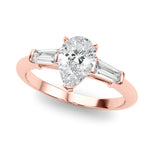 18K Rose Gold Taper Baguette Diamond Ring