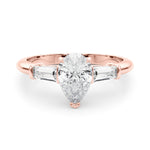 18K Rose Gold Taper Baguette Diamond Ring
