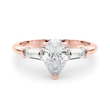 18K Rose Gold Taper Baguette Diamond Ring
