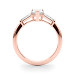 18K Rose Gold Taper Baguette Diamond Ring