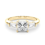 18K Yellow Gold 1ct Diamond Three-Stone Engagement Ring