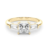 18K Yellow Gold 1ct Diamond Three-Stone Engagement Ring
