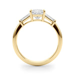 18K Yellow Gold 1ct Diamond Three-Stone Engagement Ring