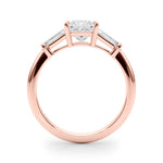 14K Rose Gold Diamond Three-Stone Engagement Ring