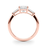 14K Rose Gold Diamond Three-Stone Engagement Ring