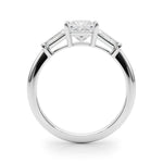 14K Gold Square Diamond Three Stone Ring