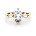 14K Yellow Gold Marquise Diamond Engagement Ring
