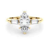 14K Yellow Gold Marquise Diamond Engagement Ring