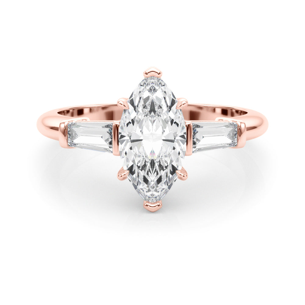 Rose Gold Marquise Diamond Ring 0.69ctw