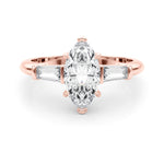Rose Gold Marquise Diamond Ring 0.69ctw