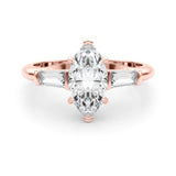 Rose Gold Marquise Diamond Ring 0.69ctw