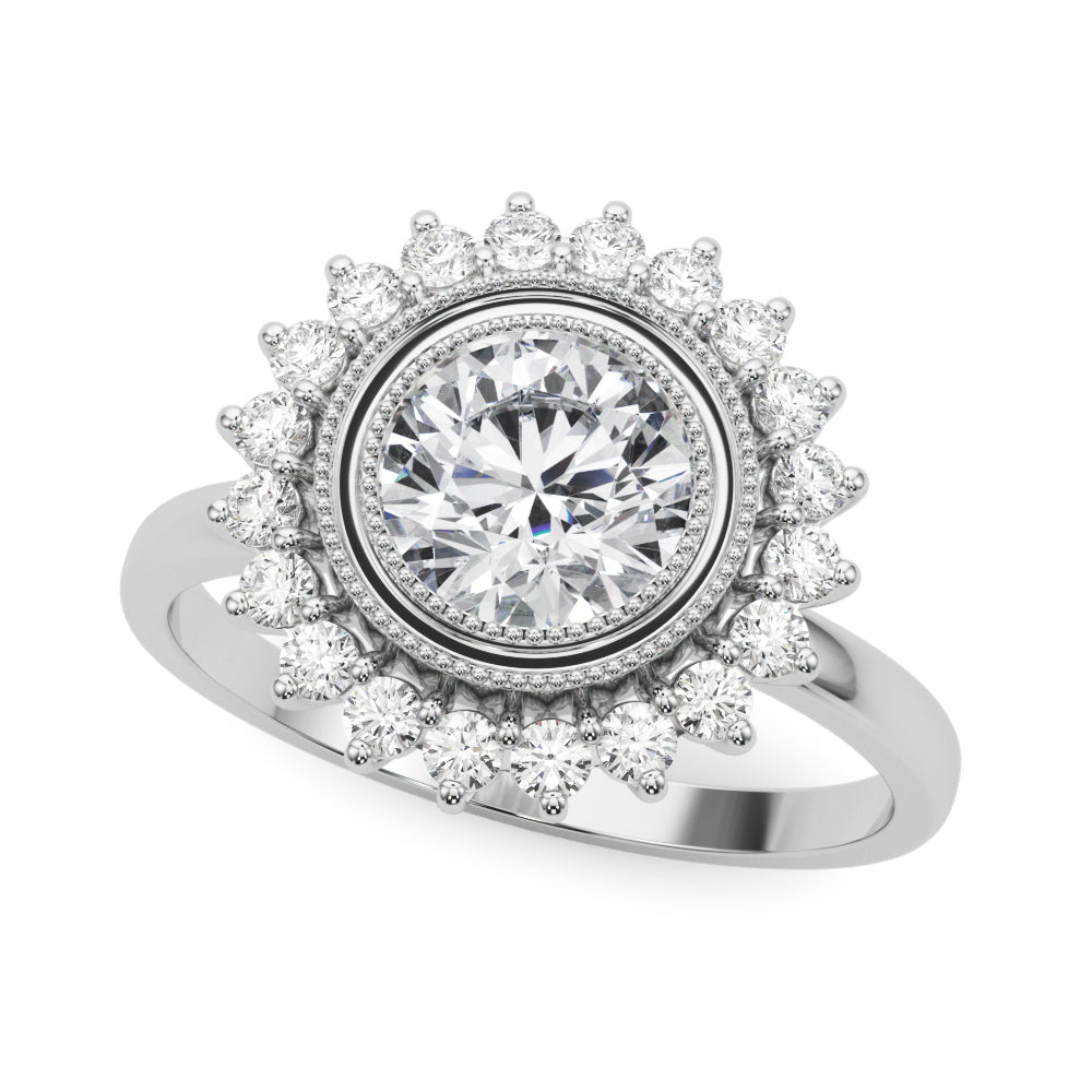Round Diamond Halo Engagement Ring