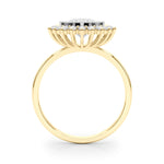14K Yellow Gold Round Diamond Halo Engagement Ring