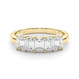 14K Yellow Gold Multi-Stone Emerald Diamond Ring