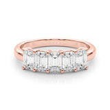 14K Rose Gold Emerald Diamond Wedding Ring