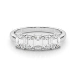 Multi-Diamond Emerald Cut Wedding Ring