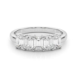 Multi-Diamond Emerald Cut Wedding Ring