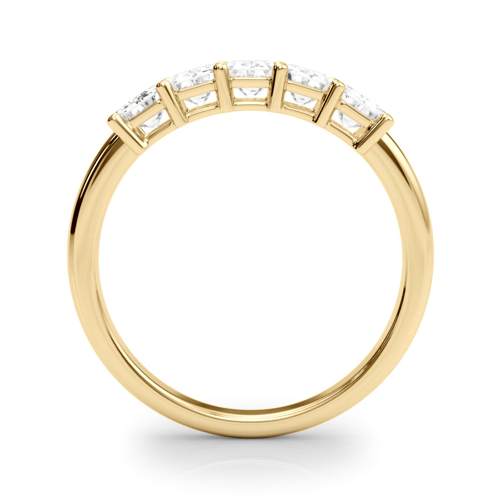 14K Yellow Gold Multi-Stone Emerald Diamond Ring