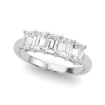 Multi-Diamond Emerald Cut Wedding Ring