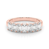 14K Rose Gold Multi-Stone Emerald Diamond Ring
