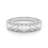 Multi-Diamond Emerald Cut Wedding Ring
