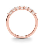 18K Rose Gold Emerald Diamond Wedding Ring