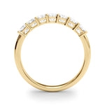 18K Yellow Gold Emerald Diamond Wedding Ring