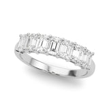 Multi-Diamond Emerald Cut Wedding Ring