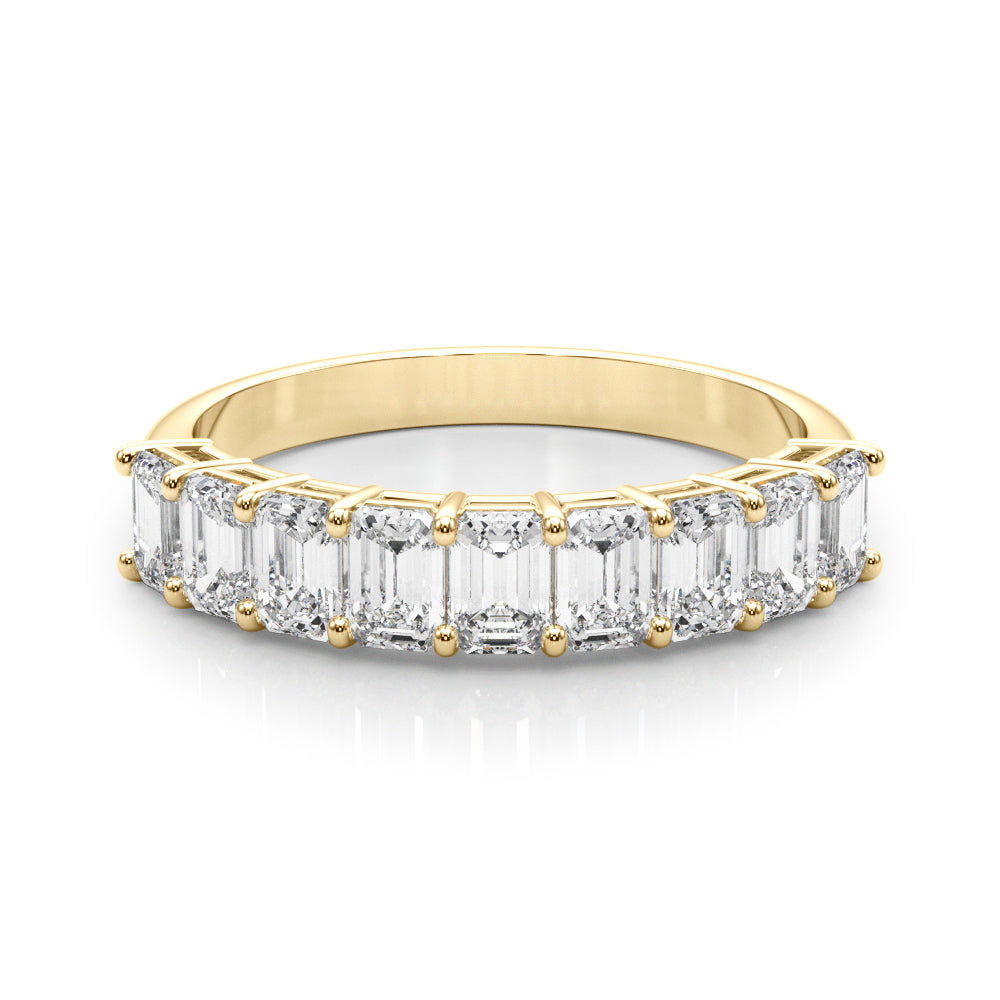 14K Yellow Gold Multi-Diamond Emerald Ring