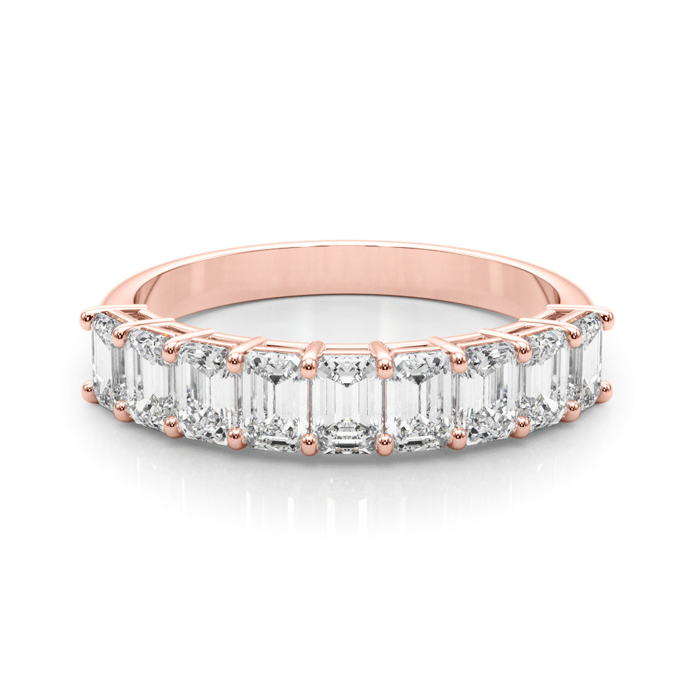 Rose Gold 1.8 CT Emerald Diamond Engagement Ring