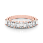 18K Rose Gold Emerald Diamond Wedding Ring