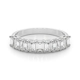 Multi-Diamond Emerald Cut Wedding Ring