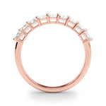 18K Rose Gold Emerald Diamond Wedding Ring
