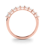 18K Rose Gold Emerald Diamond Wedding Ring