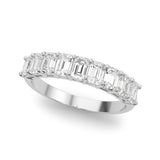 Multi-Diamond Emerald Cut Wedding Ring