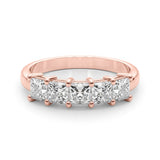 14K Rose Gold Square Diamond Wedding Ring
