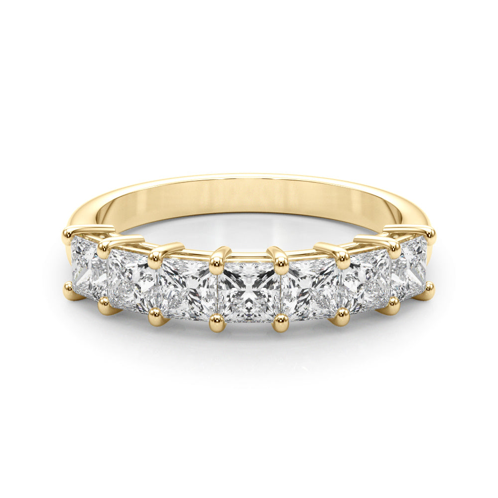 14K Yellow Gold Square Diamond Wedding Ring