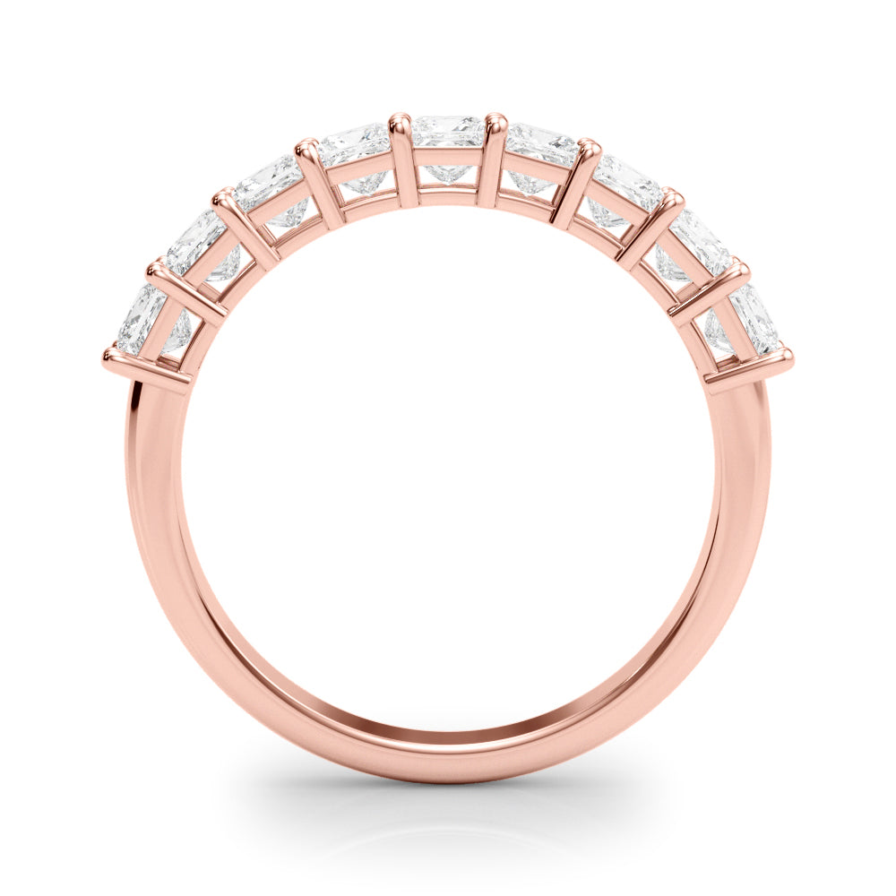 14K Rose Gold Square Diamond Wedding Ring