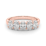 18K Rose Gold Oval Diamond Wedding Ring